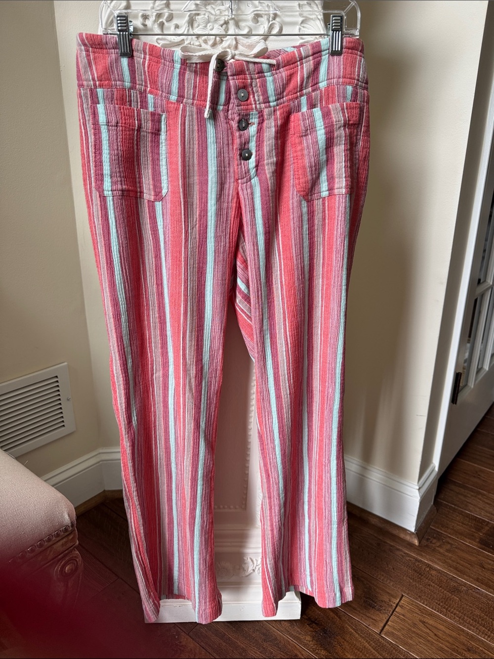 Sundance Pink and White Striped Pull-On Pants